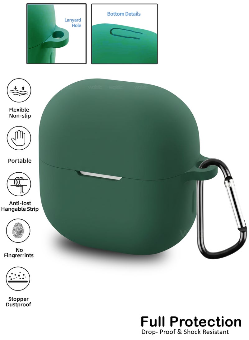 Huawei FreeClip 2 Silicone Case | Compatible with Huawei FreeClip 2 | Shockproof Full-Body Protective Case Cover for Huawei FreeClip 2 with Ring Keychain (Airpods Not Included) - Green - Image 5